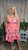 Curvy Pink Red Belted Sun Dress