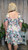 Curvy Painted Flowers Smocked Dress-Sage