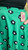 Retro Navy Green Daisy Skirt