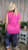 Curvy Button V Sandy Tank-Fuchsia