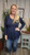 Curvy Solid Tiered Tunic-Navy