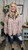 Curvy Plaid & Waffle Knit Hoodie Shacket-Ivory