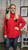 Curvy Cowl Neck Cozy Sweater-Red