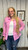 Mindy Mesh Button Up-Barbie Pink