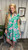 Floral Flutter Slv Dress-Green/Pink