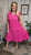 Curvy Flutter Sleeve Vneck Dress-Hot Pink