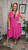 Curvy Flutter Sleeve Vneck Dress-Hot Pink