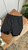 Girls Ribbed Shorts-Black