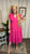 Flutter Sleeve Vneck Dress-Hot Pink