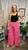 Tiered Wide Leg Pants-Hot Pink