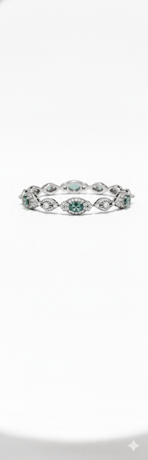 Natural chrome diopside sterling silver bracelet close up Atelier Gems