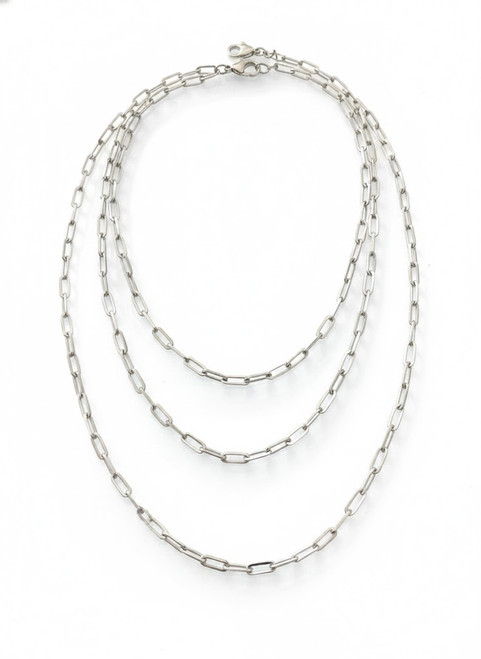 925Chic sterling silver rhodium finished link chain necklace tarnish resistant