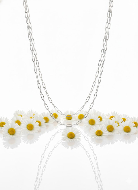 sterling silver link chain necklace worn everyday luxury style