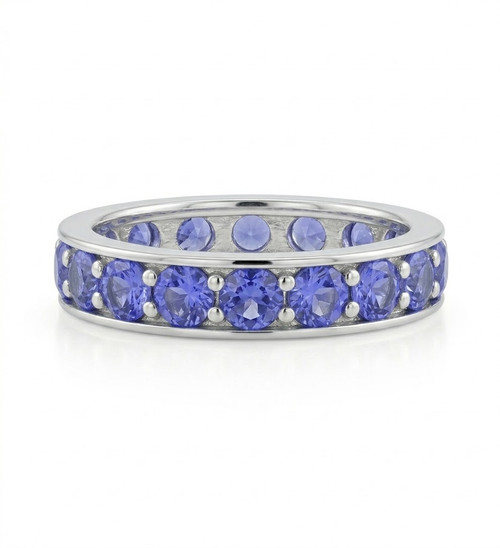 Elegant Full Eternity band Tanzanite showcase a rich, velvety purple-blue Sophisticated channel setting