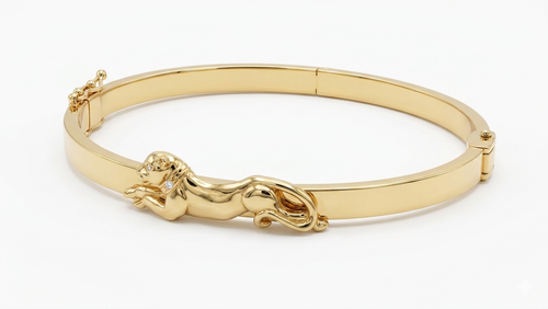 14K yellow gold gilded canyon signature bangle textured statement bracelet