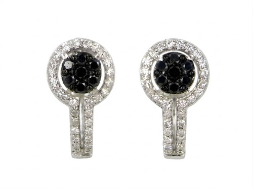 Close-up of a pair of 925 sterling silver huggie earrings for 925Chic