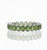 Close up of natural peridot oval gemstones set in 925Chic sterling silver bracelet