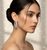 Atelier Gems Rhodium finished sterling silver flower hoop earrings Model