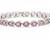 Atelier Gems 925 sterling silver natural pink quartz bracelet 7 inch rhodium finish