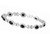 Atelier Gems 925 sterling silver natural black opal cabochon bracelet 7 inch rhodium finish