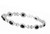 Atelier Gems 925 sterling silver natural black opal cabochon bracelet 7 inch rhodium finish