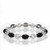 Atelier Gems 925 Sterling Silver Natural Black Opal Cabochon Bracelet 7" Rhodium  high quality, luxury