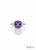 Rhodium finished sterling silver amethyst statement ring