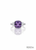 925 sterling silver large amethyst and white topaz ring rhodium finish face of the ring