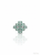 925  Sterling Silver Genuine Natural Green Quartz Ring Size 6 with Rhodium Elegant fancy ring