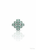 925  Sterling Silver Genuine Natural Green Quartz Ring Size 6 with Rhodium Elegant fancy ring