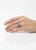 Genuine Tanzanite sterling silver gemstone ring close up model hands