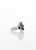 925 sterling silver natural black opal cabochon ring rhodium finish