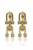 925 sterling silver curved CZ drop earrings rhodium finish