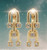 Interlocking curved sterling silver CZ earrings close up