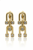 925 sterling silver curved CZ drop earrings rhodium finish