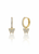 925 sterling silver CZ hoop earrings with butterfly drop