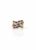 925 Sterling Silver Gold-Tone Multicolor Rainbow CZ  Modern Ring  showed the face of the ring