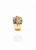 Multicolor Rainbow Cubic Zirconia  Sterling Silver Gold Tone  Modern Ring   showed the side  of the ring