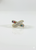 Close-up 925 Sterling Silver Gold Tone Ring Multi Color Rainbow CZ Chic Modern Stylish Design