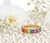 closeup 925Chic Sterling Silver  CZ Rainbow Baguette Ring Size 7 Rhodium Finish
display on pearls great Anniversary, Birthday