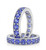 Anniversary ring, wedding band for women, blue crystal ring, gemstone jewelry.