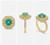 emerald diamond ring side view 18k gold
