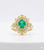 18K Yellow Gold Natural Colombian Emerald and Diamond elegant Ring  mothers day worn hands
