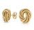 close-up of 14K gold love knot earrings texture and shine