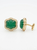 carved zambian emerald cufflinks close up detail
