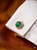 emerald diamond cufflinks on shirt luxury style