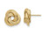close-up of 14K gold love knot earrings texture and shine