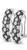 One earring facing forward and the second rotated 90 degrees to show the hinge mechanism and the thickness of the checkerboard pavé.