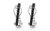front-facing high-resolution shot of Éclat X crossover earrings in 14K gold with black and white diamond pavé