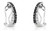 Side profile \'angel shot\' of 925 silver X earrings showing the intricate pavé setting and seamless hinge mechanism